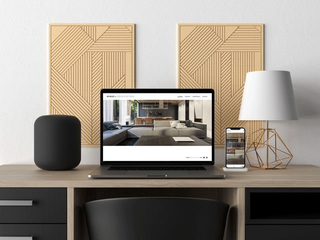 Zdjęcie strony Minus-architektura na monitorze